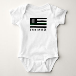 Baby Ranger Thin Green Line American Flag Bodysuit