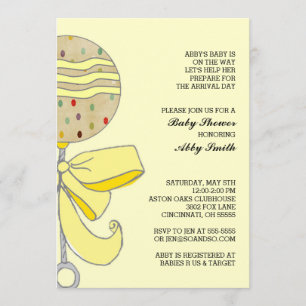 Baby Rattle Baby Shower Invitation