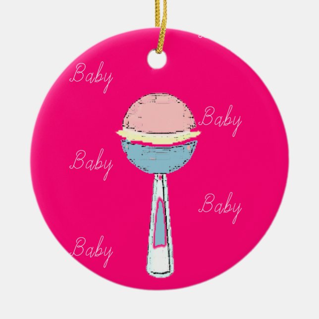 Baby Rattle Christmas Ornament (Front)