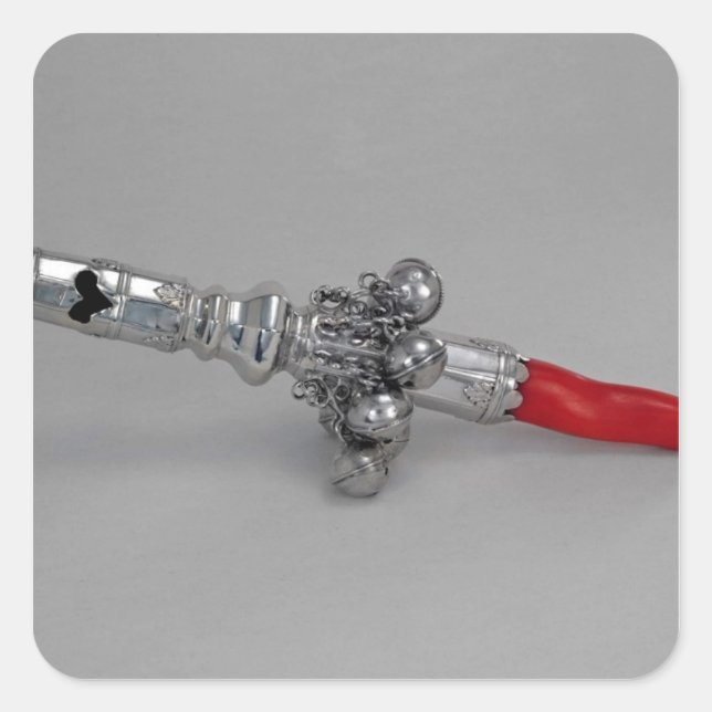 Baby rattle, Colonial Period, c.1770 Square Sticker (Front)