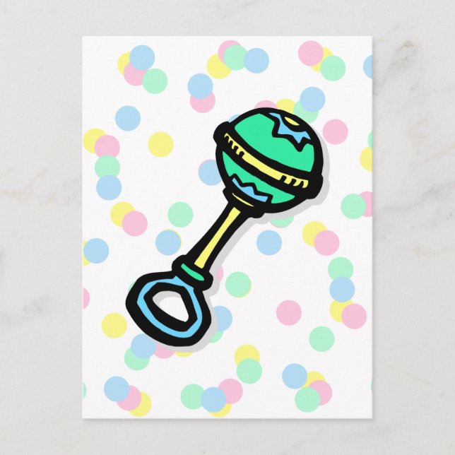 baby rattle postcard (Front)