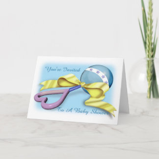 Baby Rattle Shower Invitations