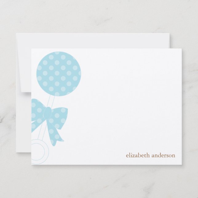 Baby Rattle Shower Thank You Card (Front)