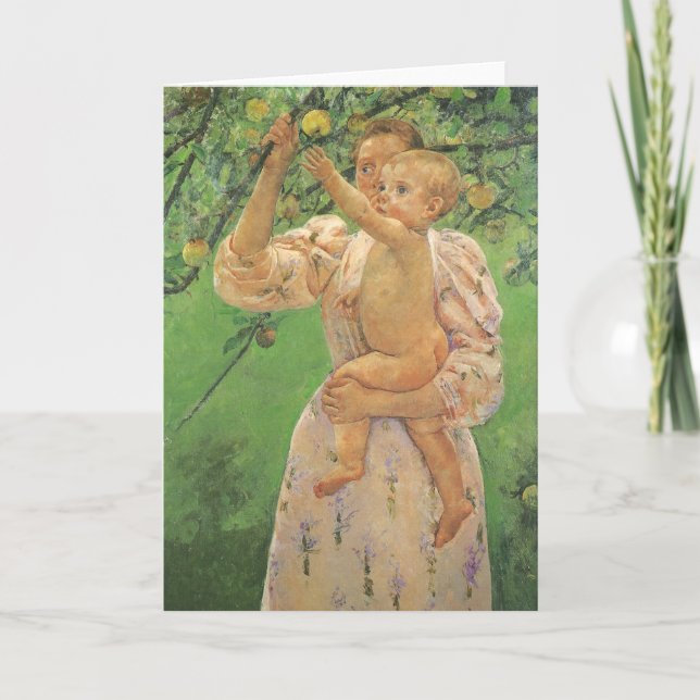 Baby Reaching for an Apple by Mary Cassatt Card (Front)