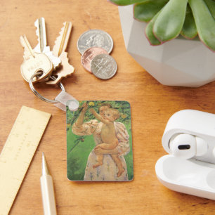 Baby Reaching for an Apple by Mary Cassatt Key Ring