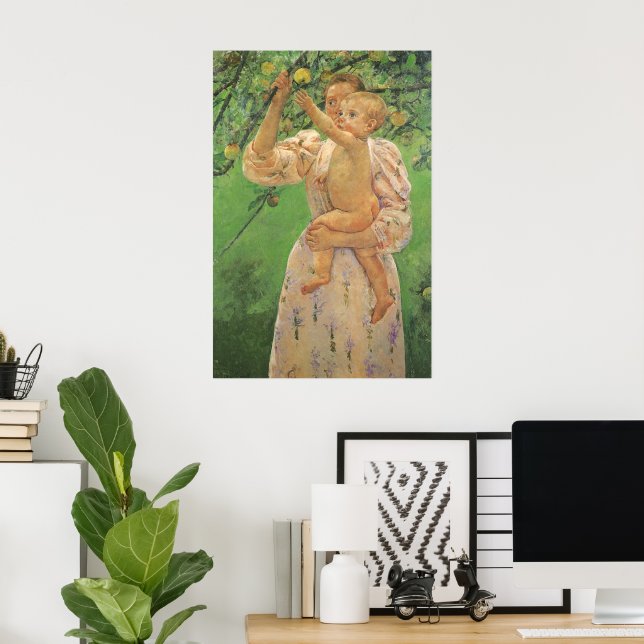 Baby Reaching for an Apple by Mary Cassatt Poster (Home Office)