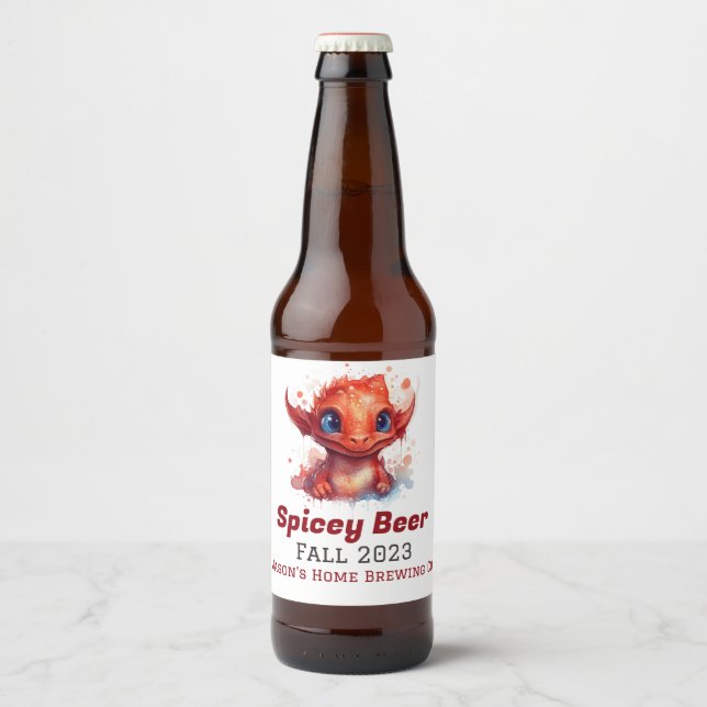 Baby Red Dragon Home Brew Beer Beer Bottle Label (Front)