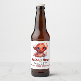 Baby Red Dragon Home Brew Beer Bottle Label