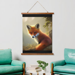 Baby Red Fox Wildlife Portrait  Hanging Tapestry