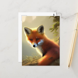 Baby Red Fox Wildlife Portrait Postcard