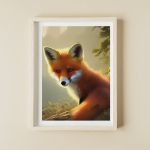 Baby Red Fox Wildlife Portrait Poster