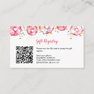 Baby Registry QR Donuts Diapers Baby Shower Game Enclosure Card