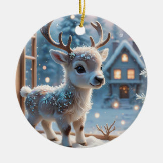 Baby Reindeer Ceramic Tree Decoration