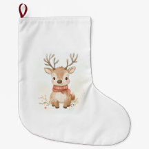 Baby reindeer sitting in the snow