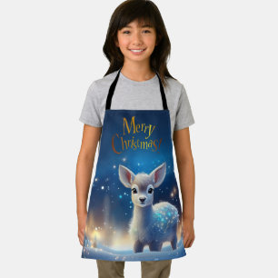 Baby Reindeer with Merry Christmas greeting Apron