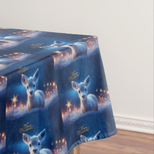 Baby Reindeer with Merry Christmas greeting Tablecloth