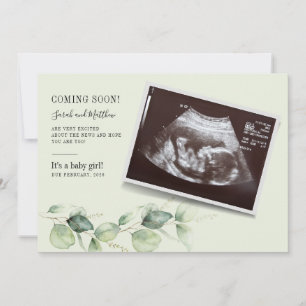 Baby Reveal Eucalyptus Botanical Pregnancy Gender Announcement