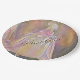 BABY REVEAL SHOWER PARTY MONOGRAM PAPER PLATE