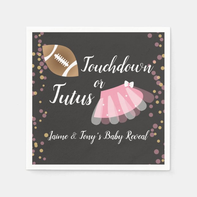 Baby Reveal Tutus or Touchdown Napkin (Front)