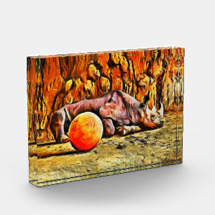 Baby Rhino Acrylic Block