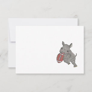 Baby Rhino Football Any Occasion Simple Note Card