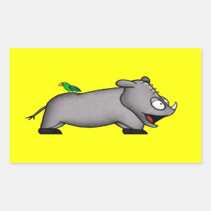 Baby Rhino Rectangular Sticker
