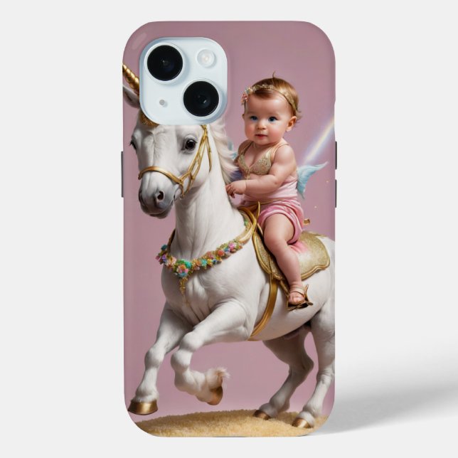 Baby Riding A Unicorn Case-Mate iPhone Case (Back)