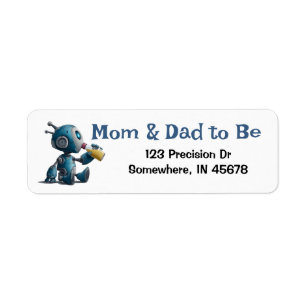 Baby Robot - Baby Shower Return Address