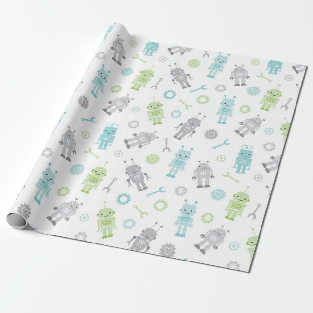 Baby Robots Wrapping Paper (Unrolled)