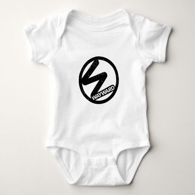 Baby Romper Black Wayward Logo  Bodysuit (Front)