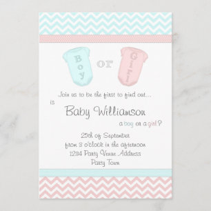 Baby Romper Suits Gender Reveal Party Invitations