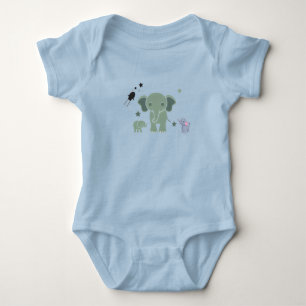 baby romper white elephant  bodysuit
