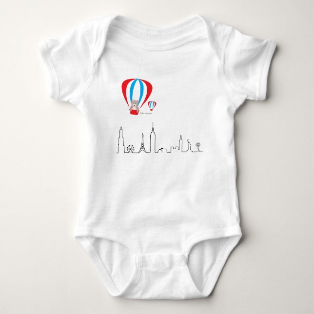 Baby Romper with World skyline Bodysuit (Front)