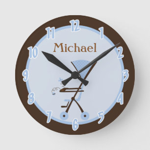 Baby Room Boy Personalised Clock