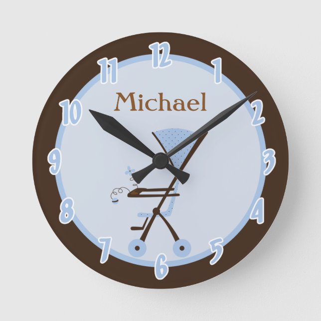 Baby Room Boy Personalised Clock (Front)