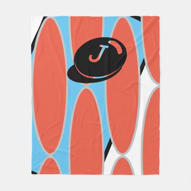 Baby RoomCUTE_BLUE_WHITE_BLACK_ RMDESIGNFLO55  Fleece Blanket (Front)