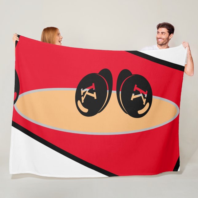 Baby RoomCUTE_RED_WHITE_BLACK_ RMDESIGNFLO55 Fleece Blanket (In Situ)