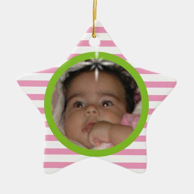 Baby’s 1st Christmas Custom Ceramic Star Ornament (Front)