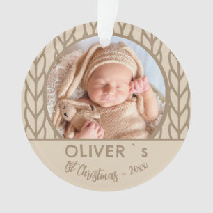 Baby`s 1st Christmas Knitting Photo  Ornament