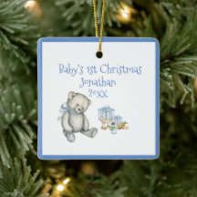 Baby’s 1st Christmas Personalize Blue Cute Baby