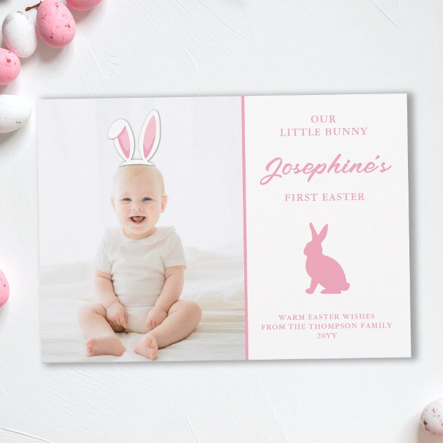Baby’s 1st Easter Photo Card With Pink Bunny Ears (Creator Uploaded)