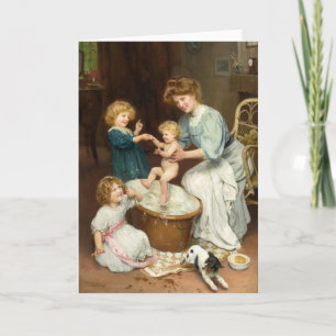 Baby’s Bath Time   Arthur John Elsley Card