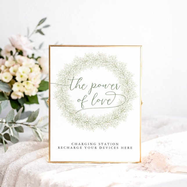 Baby’s Breath Bridal Shower Charging Station Poster (Creator Uploaded)