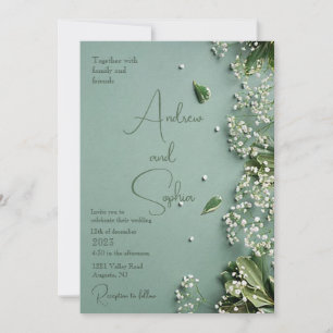 Baby’s Breath Flat Wedding Invitation