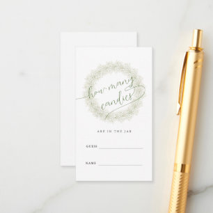 Baby’s Breath How Many Candies Game Bridal Shower  Enclosure Card