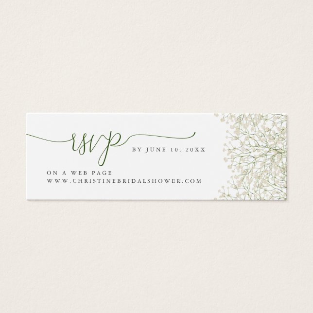 Baby’s Breath Minimalist Floral Bridal Shower RSVP (Front)
