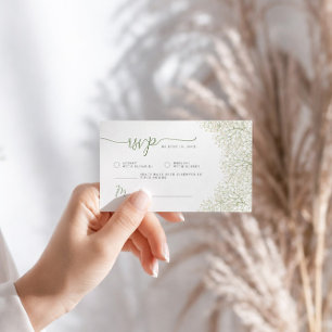 Baby’s Breath Minimalist Floral Bridal Shower RSVP Enclosure Card