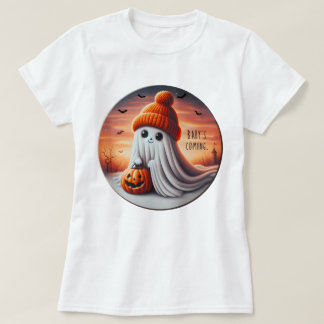 Baby’s Coming Ghostly Announcement  T-Shirt