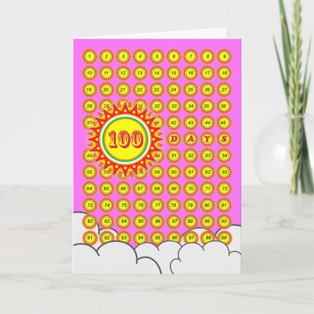 Baby’s First 100 Days Milestone with Suns Card (Front)