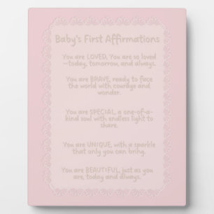 Baby’s First Affirmations   Positive Nursery Wall  Plaque